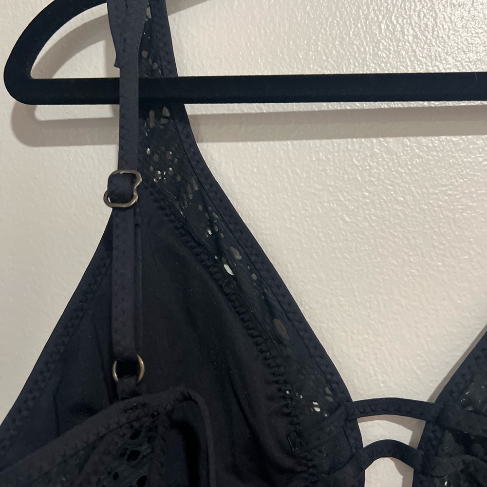 BECCA Black Crochet One-Piece Swimsuit - Picture 9 of 15